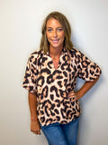 Animal Print Balloon Blouse