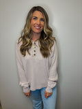 Mineral Wash Henley Waffle Top