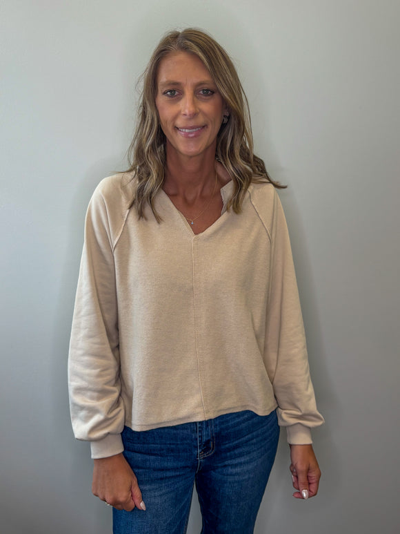 Exposed Seam Long Sleeve Top