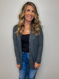 Waffle Button Down Cardi