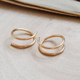 Twist-In Double Huggie Hoop Earrings, 14k Gold Fill & Silver