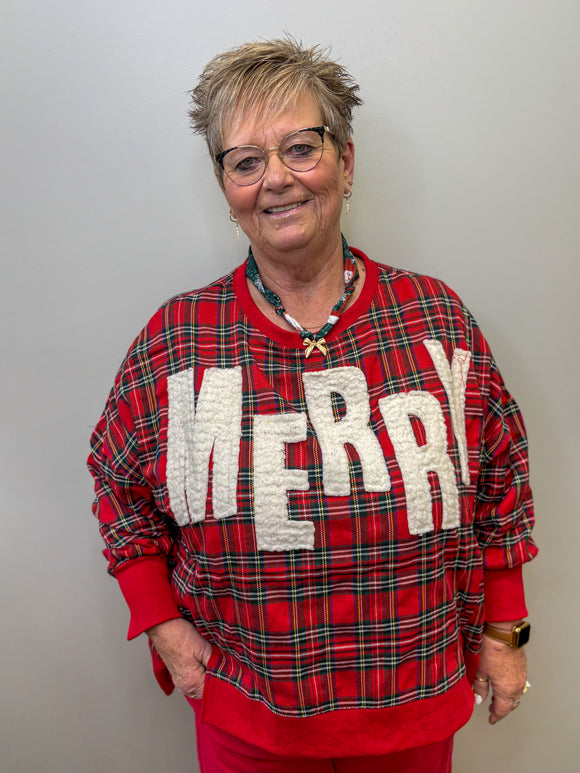 Plaid Merry Sweatshirt