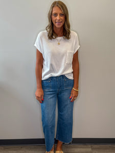 Cropped Denim Straight Leg Jean