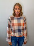 Plaid Colorblock Pullover