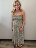 Abstract Tiered Midi Dress