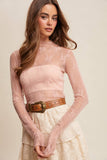 Sheer Lace Long-Sleeve Top