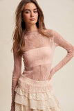 Sheer Lace Long-Sleeve Top