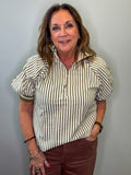 Pin Stripe Zip Top