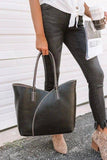 2 2-in-1 Stitch Trim Detail Shoulder/Tote Set Bag