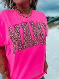 Neon Pink Leopard Mama Graphic Tee