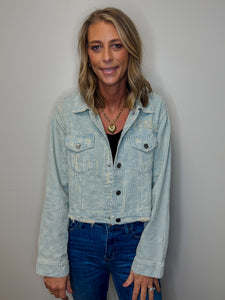 Striped Star Jaquard Denim Jacket