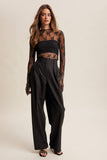 Sheer Lace Long-Sleeve Top