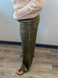 Faux Suede Wide Leg Pant