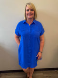 Short Sleeve Button Down Dress