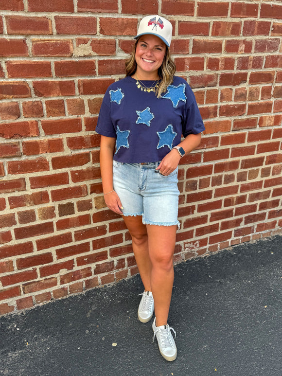 Patriotic Denim Star Tee