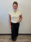 Stripe Mock Neck Top