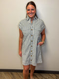 Weekend to Work Stripe Shirt Dress