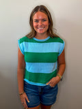 Cap Sleeve Stripe Top