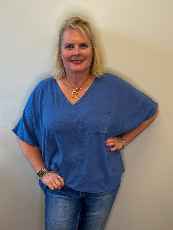 V-Neck Pocket Top