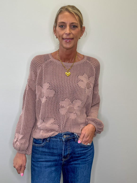 Flower detail Knit Top