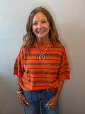 Stripe Half Sleeve Top
