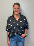 Satin Polka Dot Top