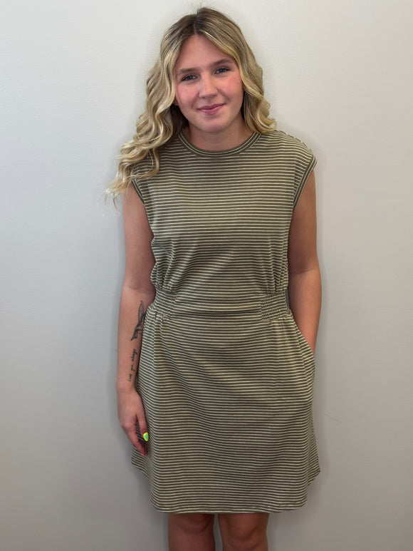 Crew Neck Muscle Mini Dress