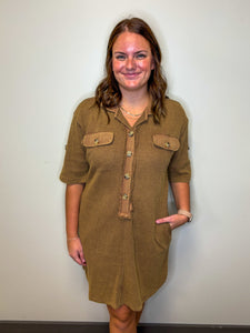 Washed Waffle Mini Dress