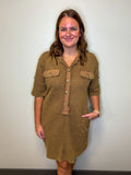 Washed Waffle Mini Dress