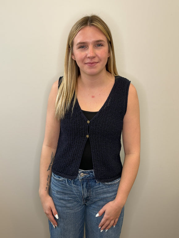 Double Button Sweater Vest
