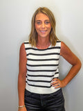 Stripe Back Tie Tank