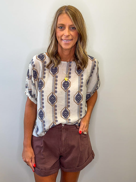 Pleated Front Cuff Shortie