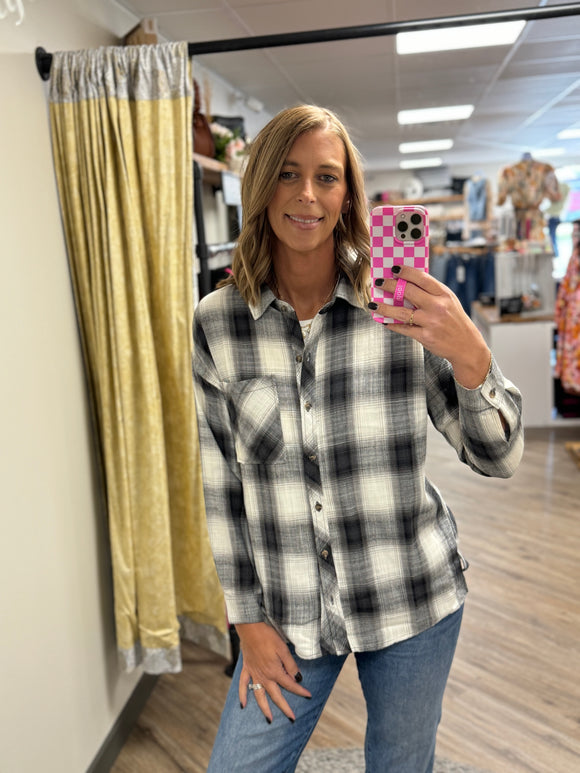 Oversized Drop Shoulder Flannel