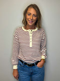 Snap Button Stripe Henley