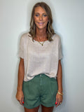 Pleated Front Cuff Shortie