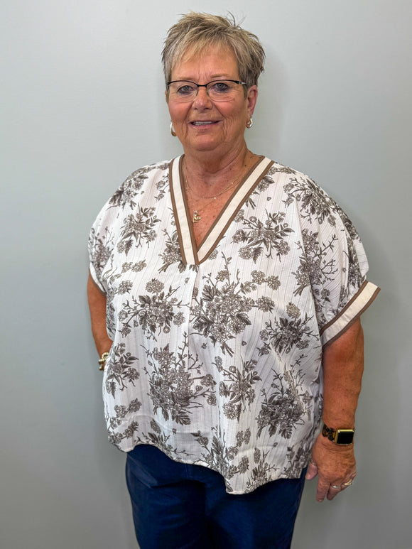 Floral Print Dolman Top