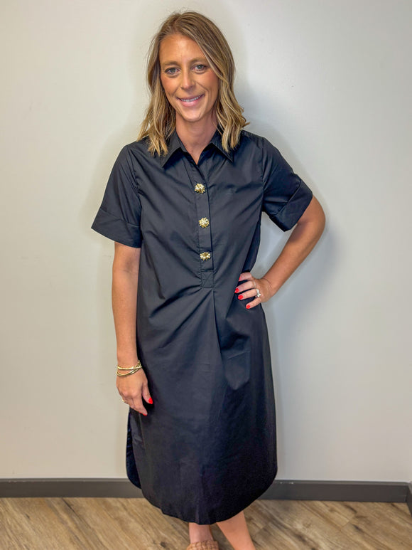 button detail midi dress Button Detail Midi Dress – The Fashion Farm Boutique
