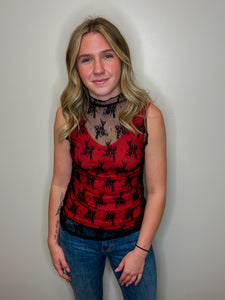 Lace See-through Layering Sleeveless Top