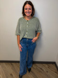 Super High Rise Wide Leg Double Button Mica Jean