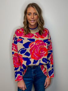 Bold Floral Sweater