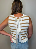 Stripe Back Tie Tank