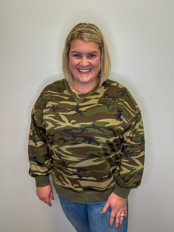 Camo Print Sweatshirt
