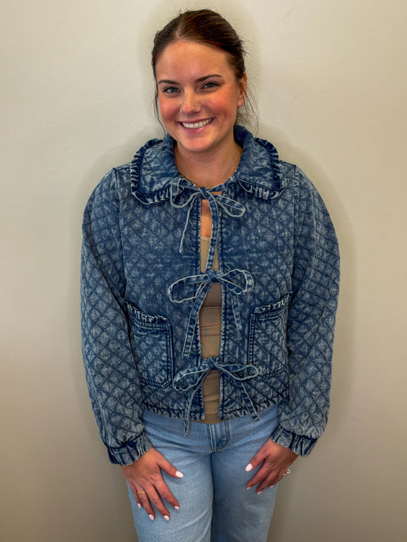 Washed Quilted Denim Jacket