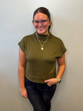 Solid Mock Neck Top