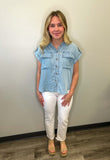 High Rise Crop Straight White Jean