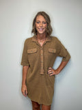 Washed Waffle Mini Dress