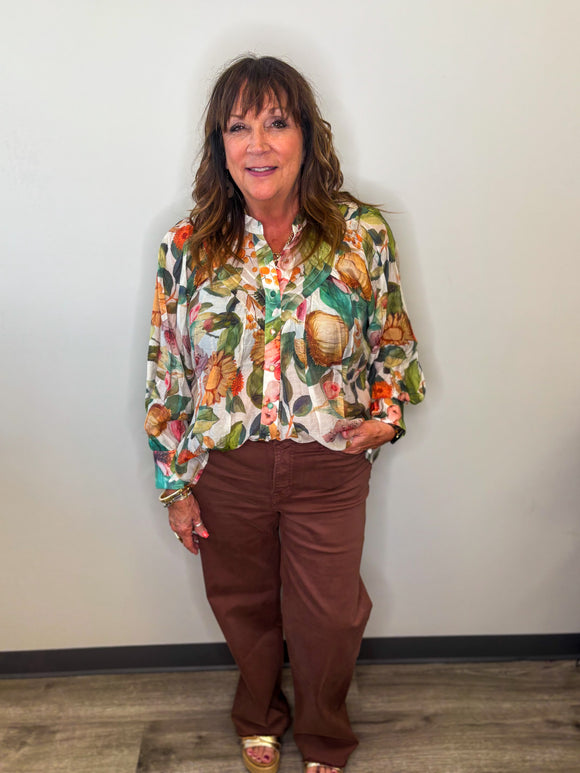 Fall Floral Blouse