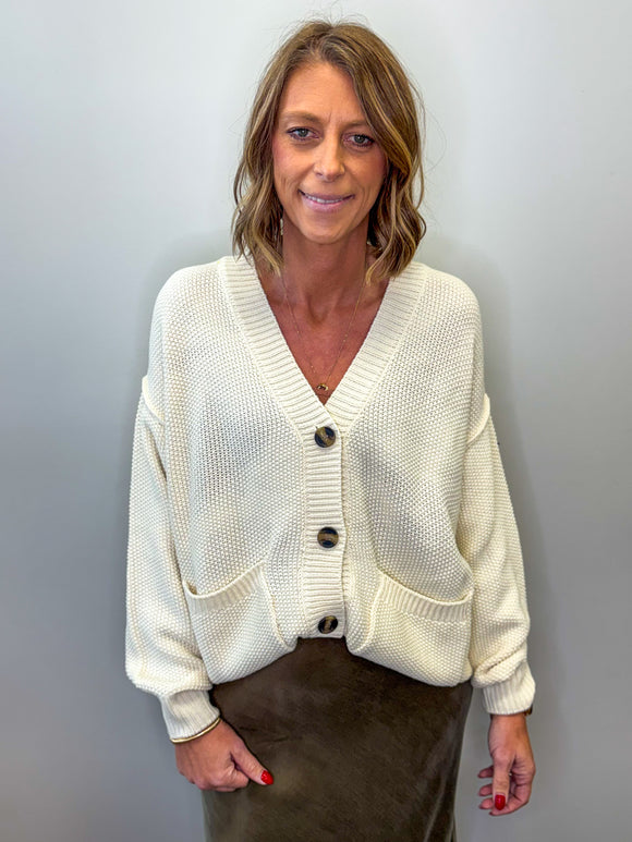 Oversized Button Front Cardi