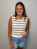 Stripe Back Tie Tank