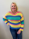 Multi Stripe Knit Lightweight Sweater